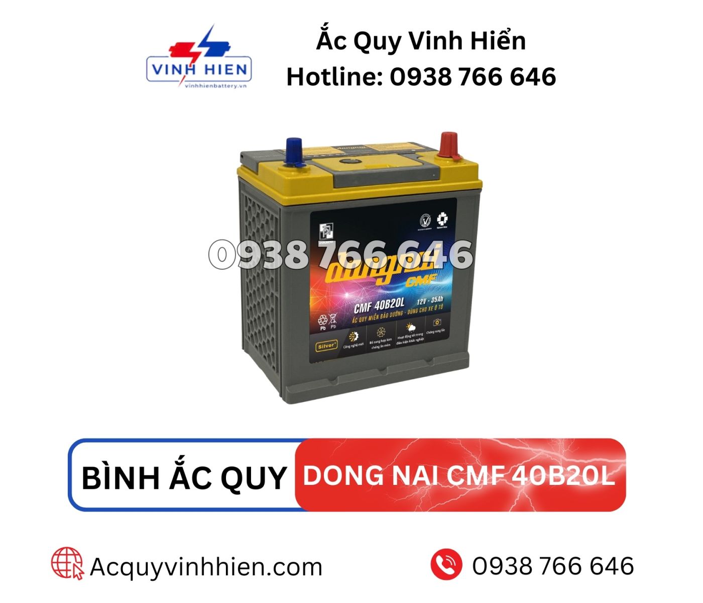 Dia chi mua ac quy Dong Nai CMF 40B20L chat luong gia re