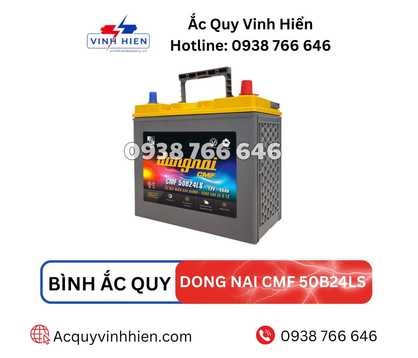 Vi sao nen mua ac quy Dong Nai CMF 50B24LS tai Ac Quy Vinh Hien