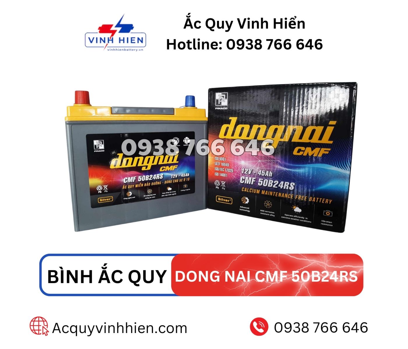 Dong xe phu hop voi ac quy Dong Nai CMF 50B24RS