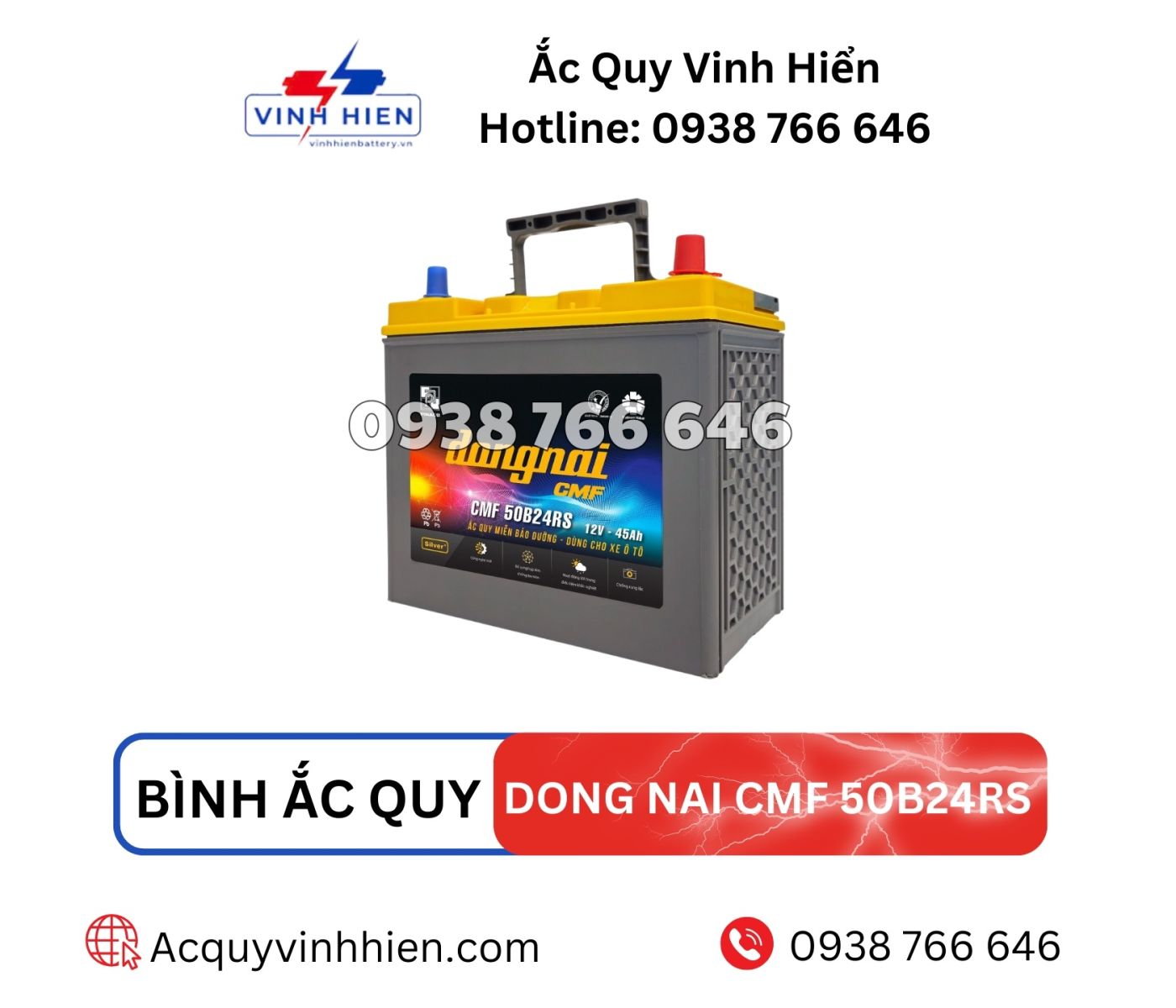Dai ly phan phoi ac quy Dong Nai CMF 50B24RS uy tin chinh hang