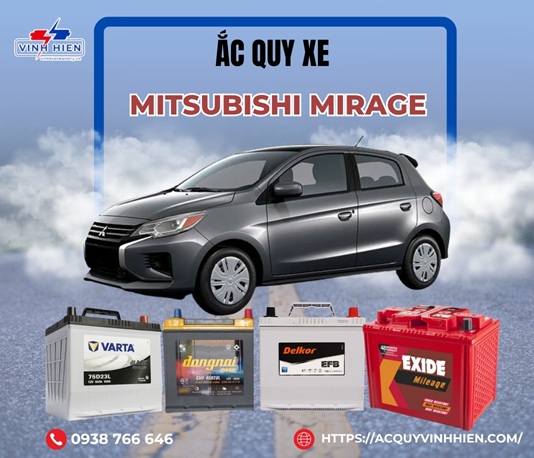 ac quy xe Mitsubishi Mirage