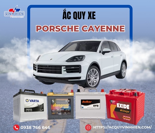 ac quy xe Porsche Cayenne