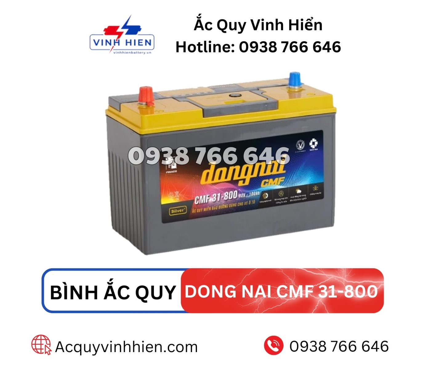 Phan phoi ac quy Dong Nai CMF 31 800 chinh hang gia tot