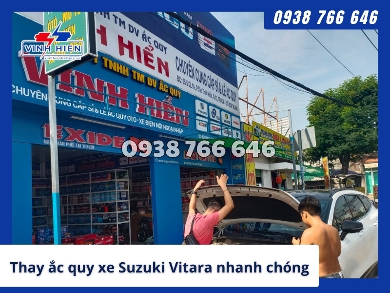ich vu thay ac quy xe Suzuki Vitara nhanh chong tai TPHCM