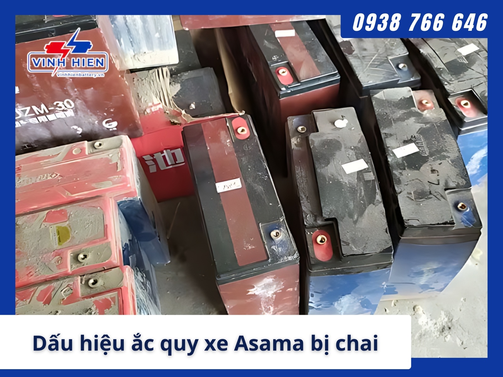Dau hieu nhan biet ac quy xe dap dien Asama bi chai