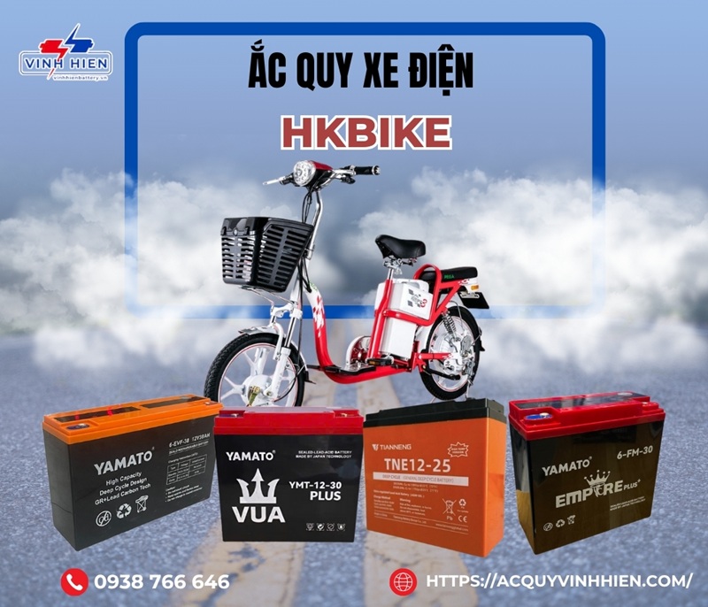 Ắc quy xe điện HKbike mới 100% GIÁ HỢP LÝ thay nhanh